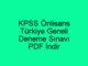 KPSS Önlisans Türkiye Geneli Deneme PDF İndir