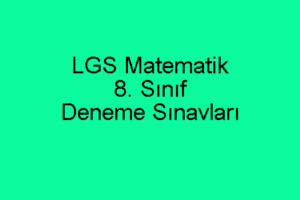 2021 LGS Matematik 8. Sınıf Deneme Sınavları PDF İndir | İndir PDF